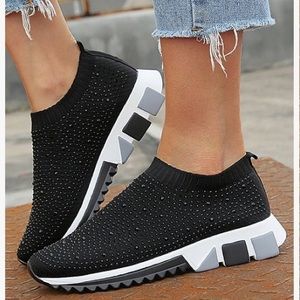 Studded slip-on tennis shoes; size 42